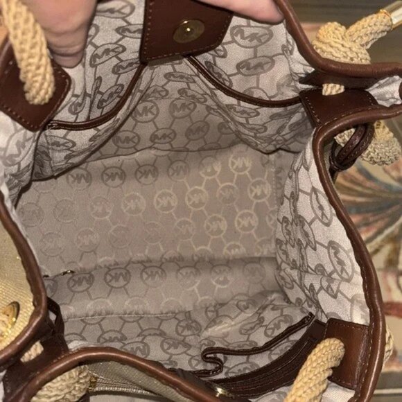 Michael Michael Kors Red Leather Tote with Black Accents - Picture 9 of 11